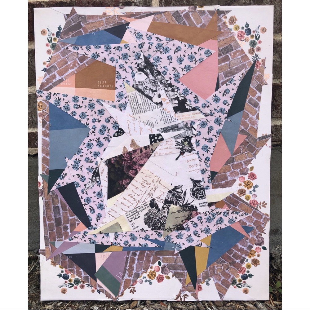 ✨Original Handmade Abstract Collage on Canvas✨